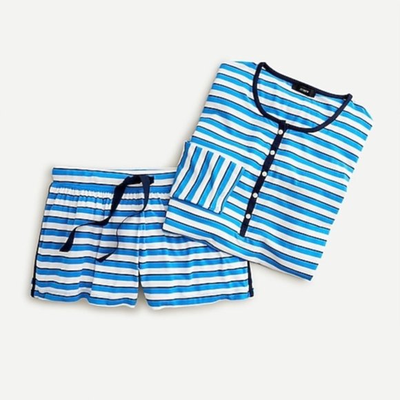J. Crew Other - J. Crew Pajamas Sleep Set Blue Striped New Large